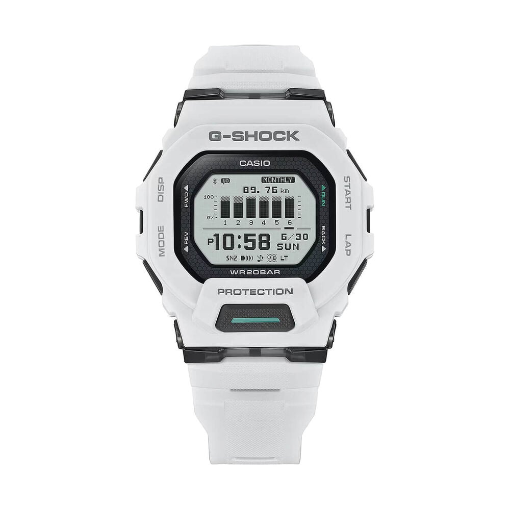 G-SHOCK G-SQUAD 48.4x45.9mm Digital Display White Resin Strap Watch