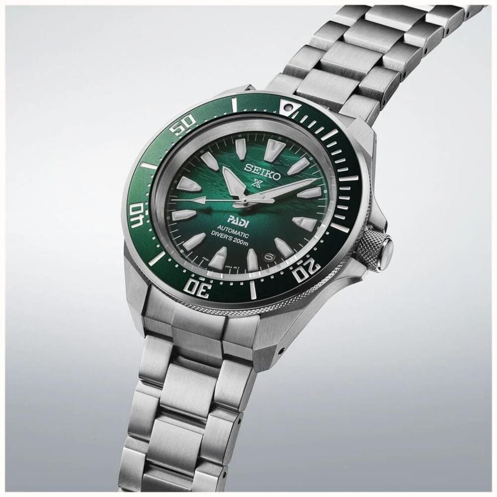 Seiko Prospex PADI 60th Anniversary 41.7mm Green Dial Stainless Steel Bracelet Diver Watch