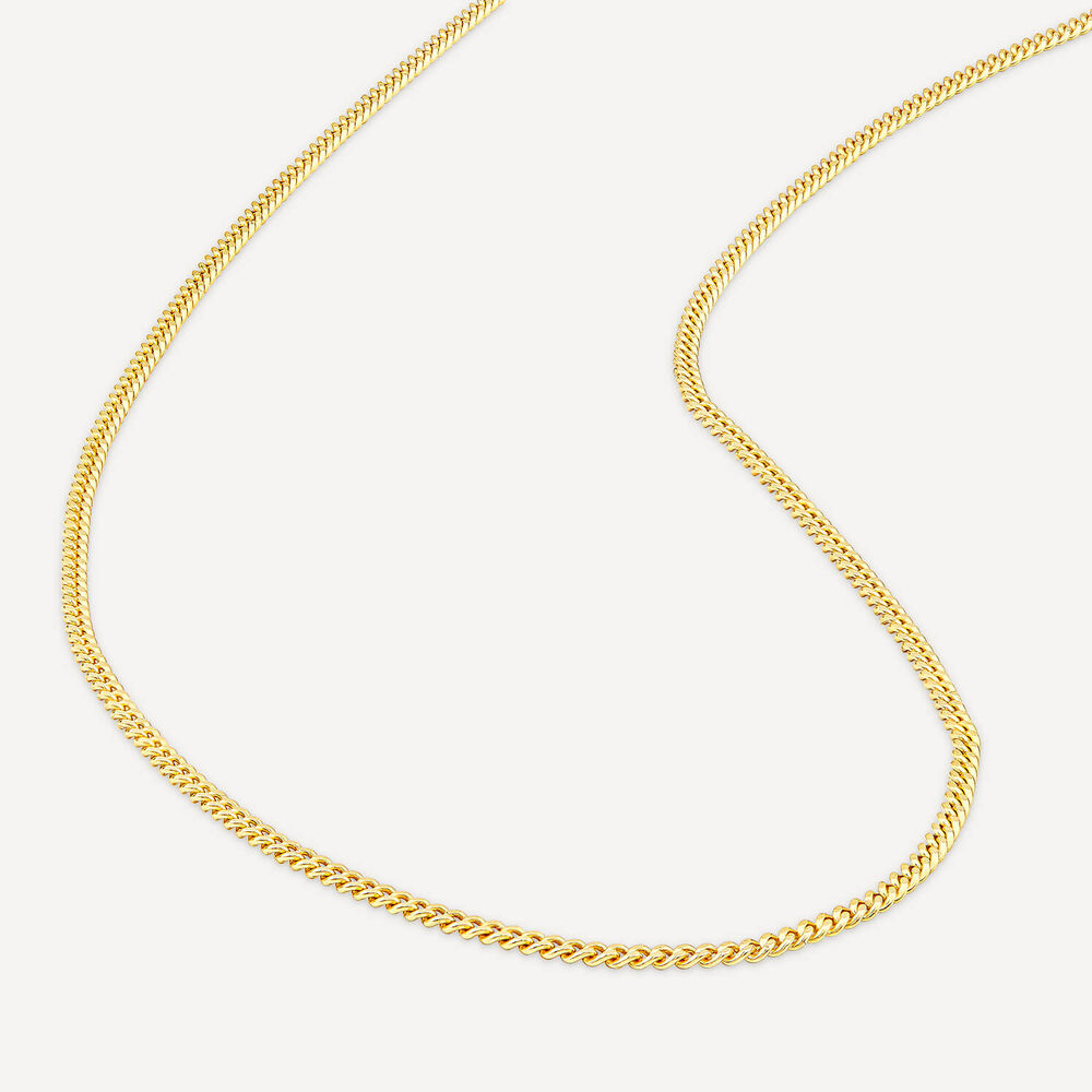 9ct Yellow Gold 18' Light Venetian Link Chain Necklace image number 3