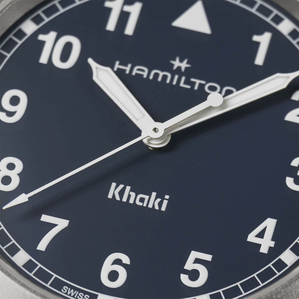 Hamilton Khaki Fields Quartz 38mm Blue Dial Steel Bracelet Watch