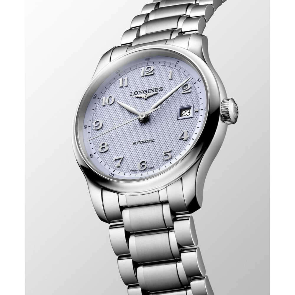 Longines Master Collection 39mm Light Blue Barleycorn Dial Steel Bracelet Watch