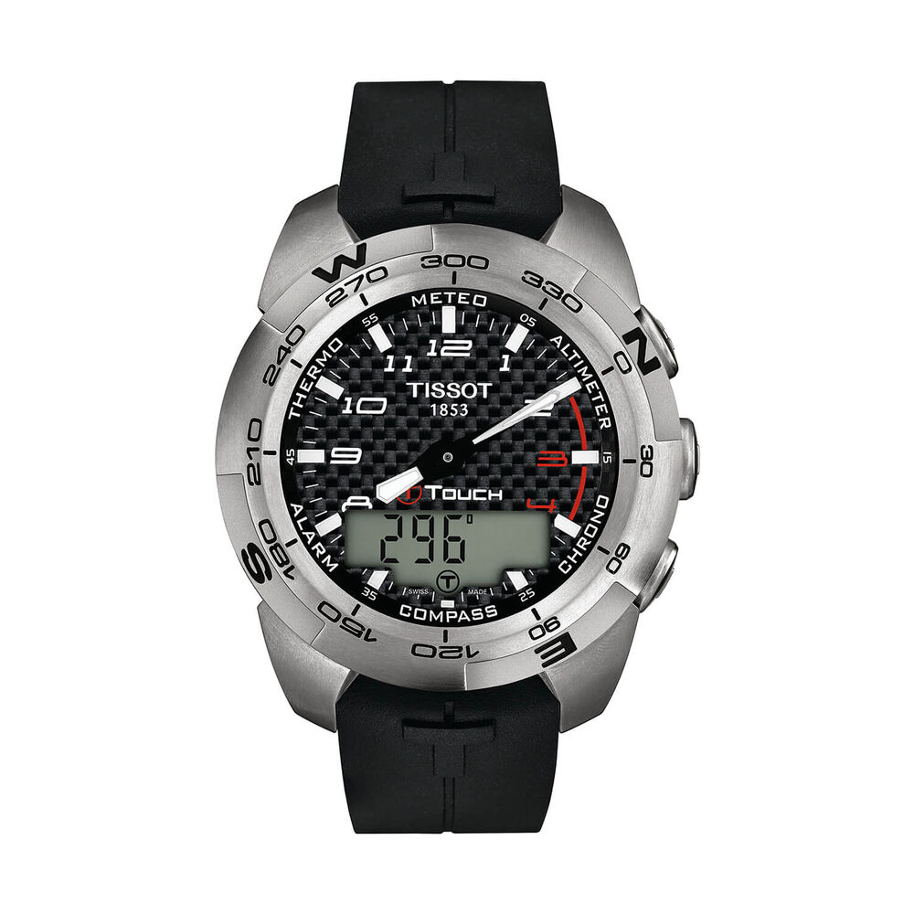 Pre-Owned Tissot T-Touch Expert Titanium 43.6mm Black Dial Rubber Strap Watch image number 0