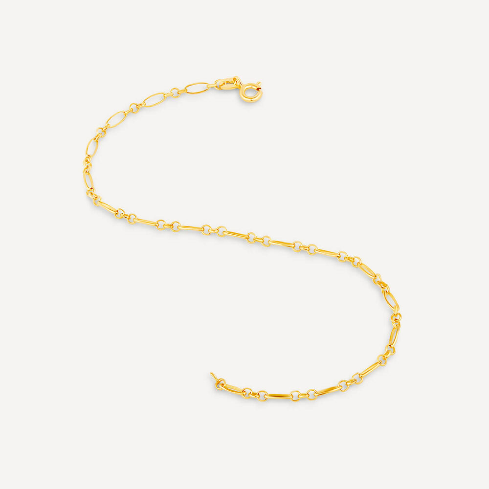 9ct Yellow Gold Diamond Cut Fig Belcher Bracelet image number 3