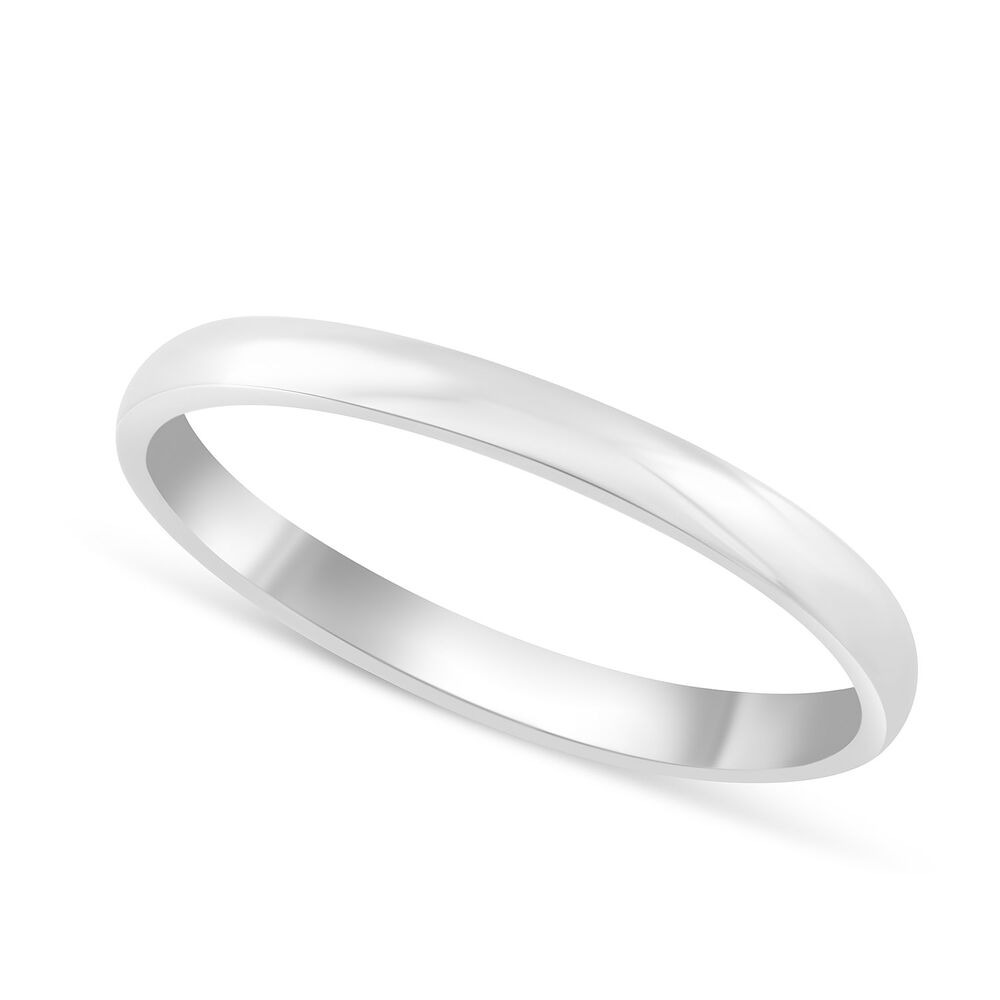 18ct White Gold Classic Ladies 2mm Court Wedding Ring image number 0