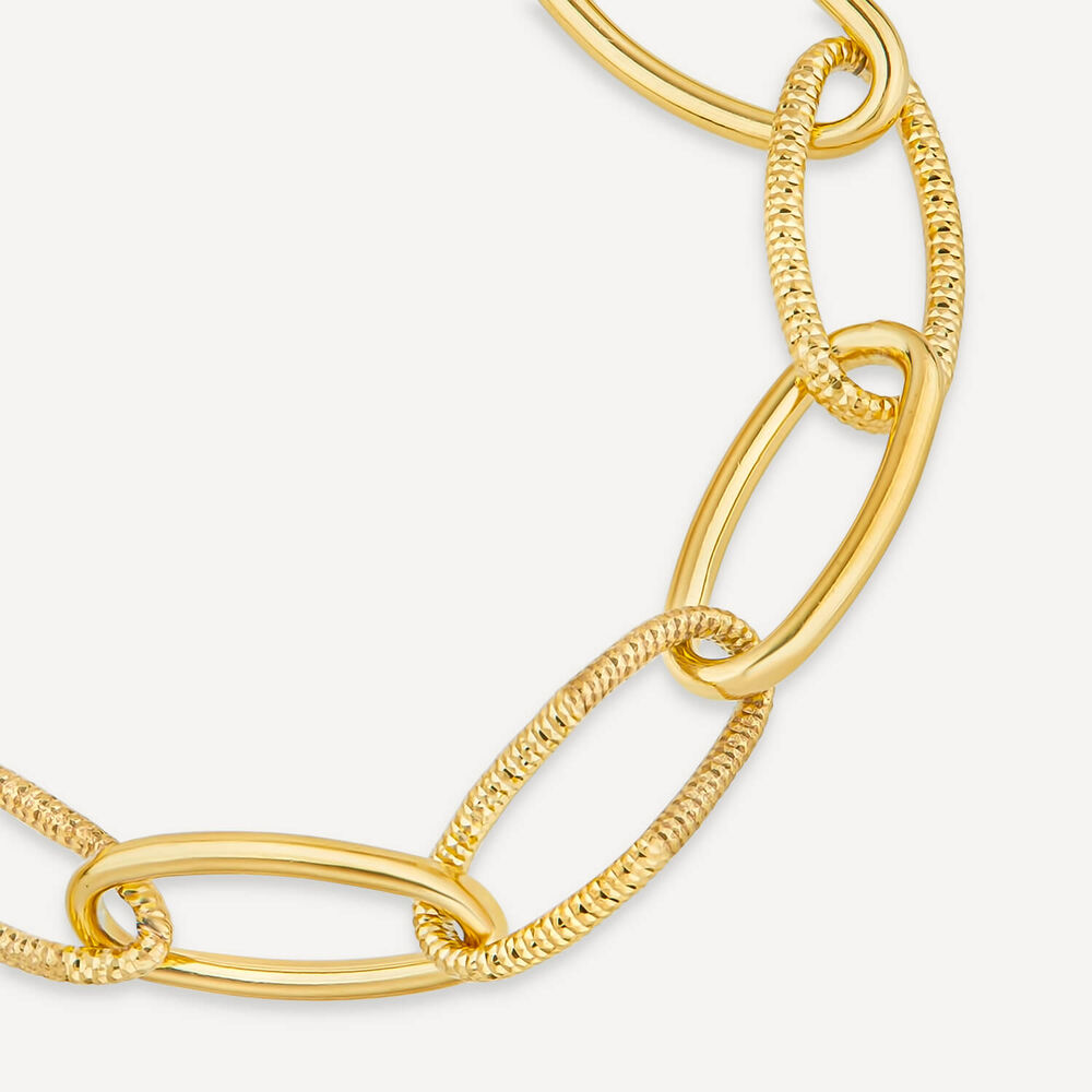 Silver & Yellow Gold Plated Open Curb Link Bracelet image number 1