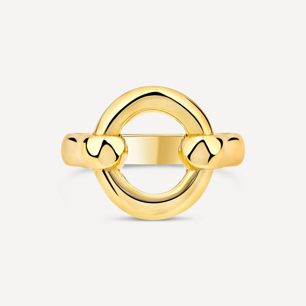 Yellow Gold Plated Sterling Silver Open Circle Ring