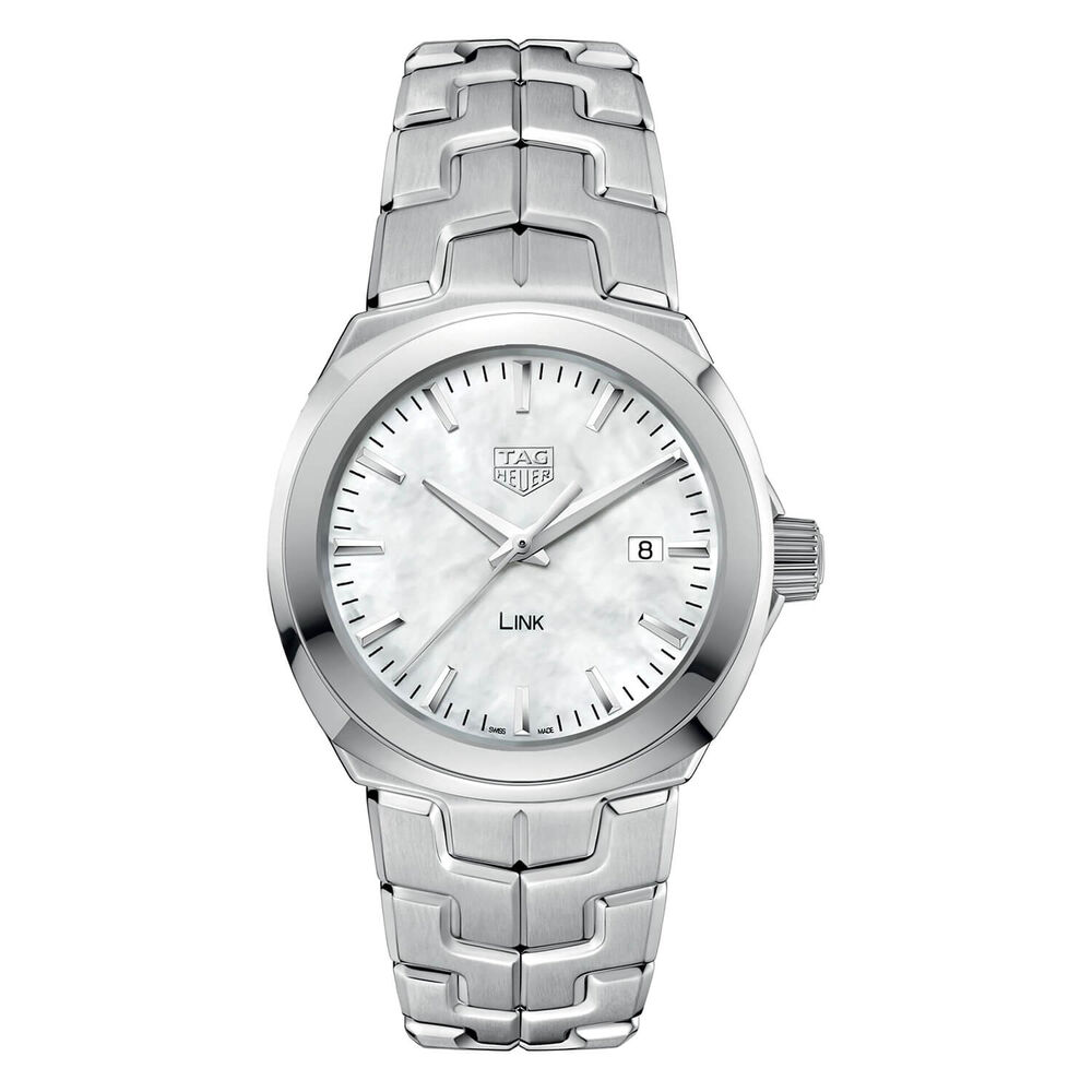 TAG Heuer Link Date 32mm Mother of Pearl Dial Stainless Steel Bracelet Watch image number 0