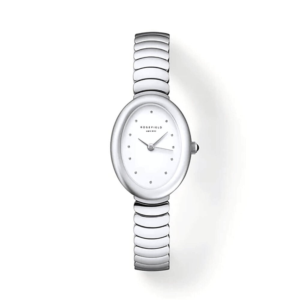 Rosefield Ovale 22x29mm White Dial Stainless Steel Bracelet Watch