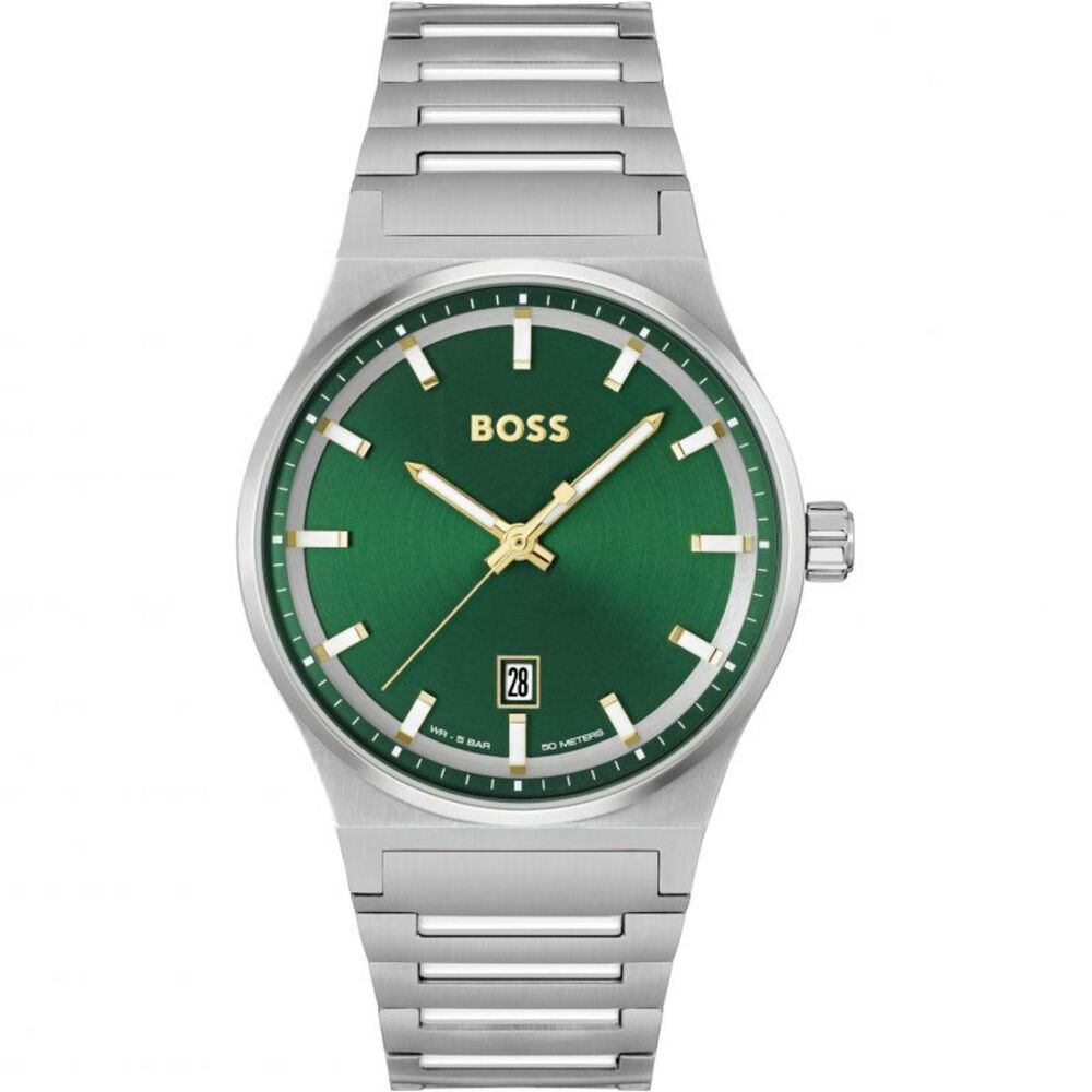 BOSS Candor 41mm Green Dial 3 Hand Stainless Steel Case Watch image number 0