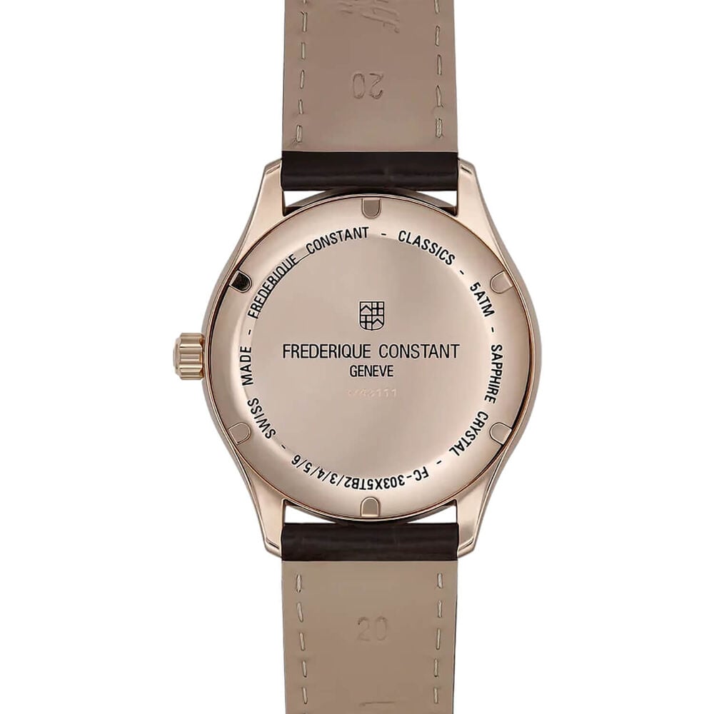 Frederique Constant Classics 40mm Silver Dial Brown Leather Strap Watch