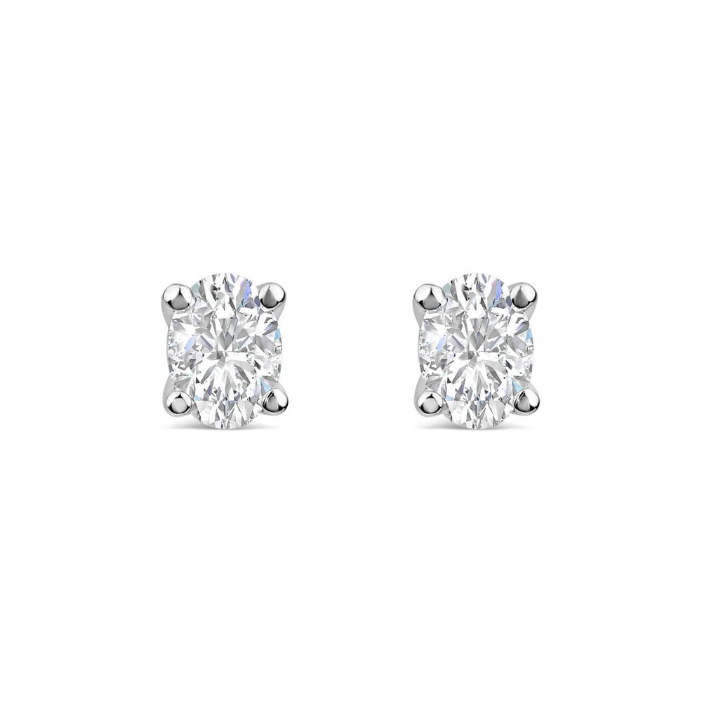 Born 9ct White Gold 0.50ct Lab Grown Oval Diamond Stud Earrings