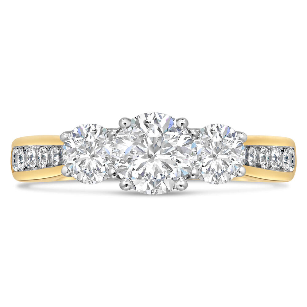 18 Carat Yellow Gold 3 Stone Diamond Channel 1.00ct Ladies Ring