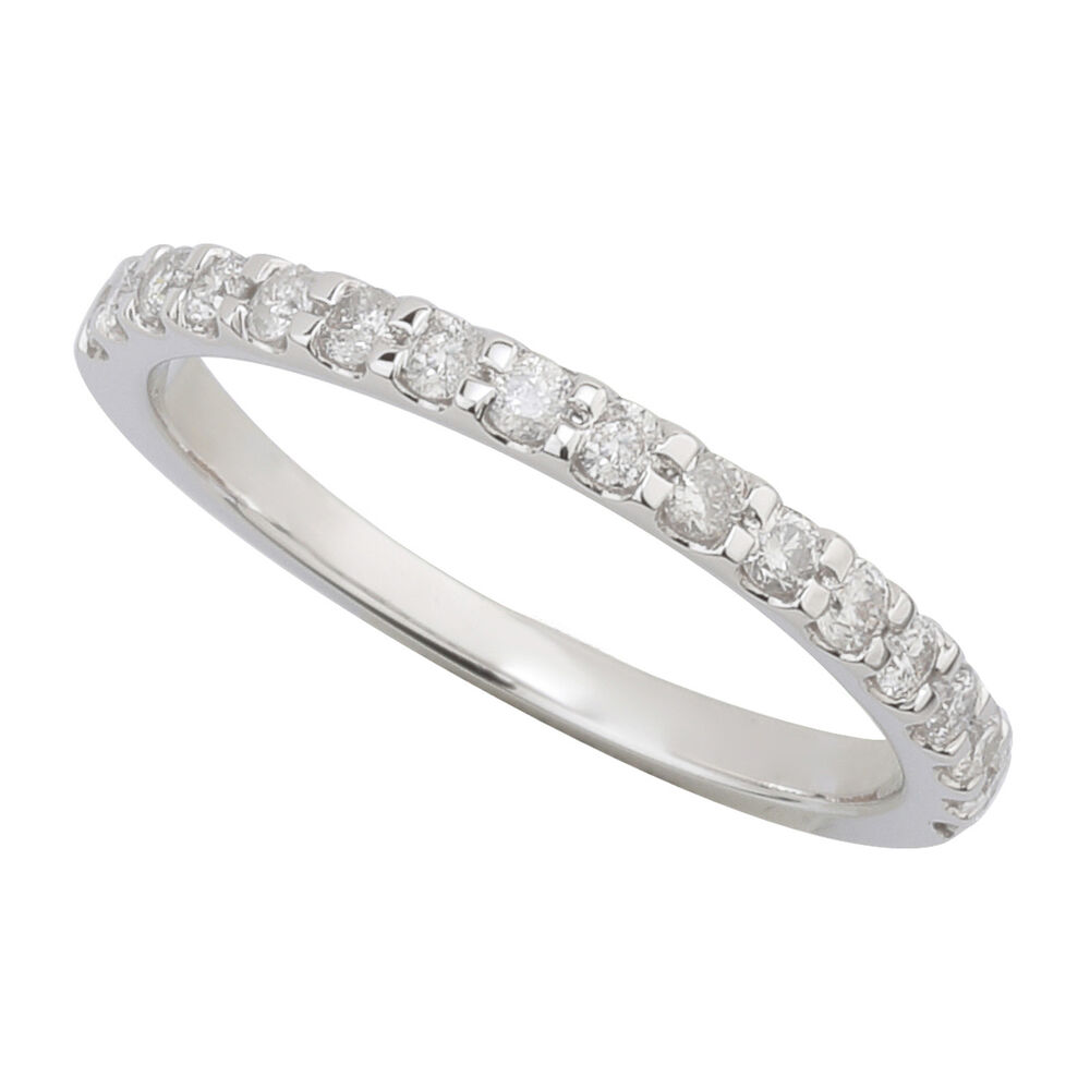 Ladies 18ct White Gold Diamond Claw Set  Eternity Ring image number 0