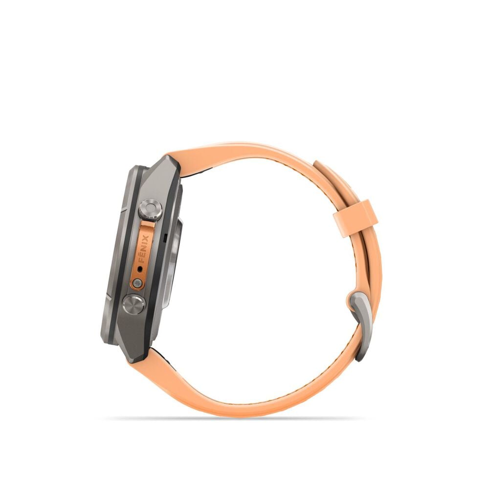 Garmin fenix 9 Pro 43mm Titanium Shell Pink/Autumn Orange Silicone Strap Watch