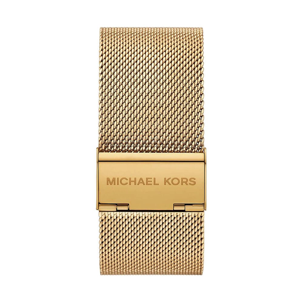 Michael Kors Petite Georgie 22mm Gold Tone Dial Gold Tone Stainless Steel Mesh Bracelet Watch