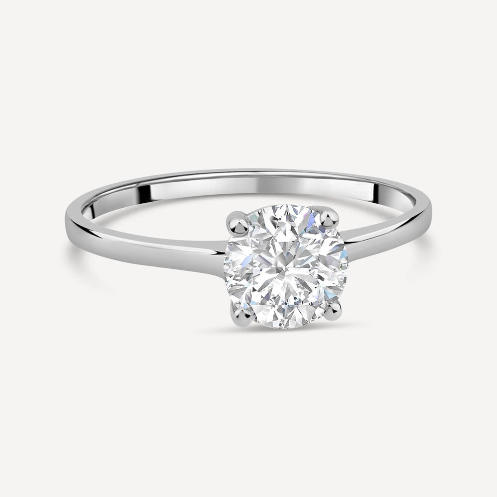9ct White Gold Round Brilliant Cubic Zirconia Promise Ring image number 2