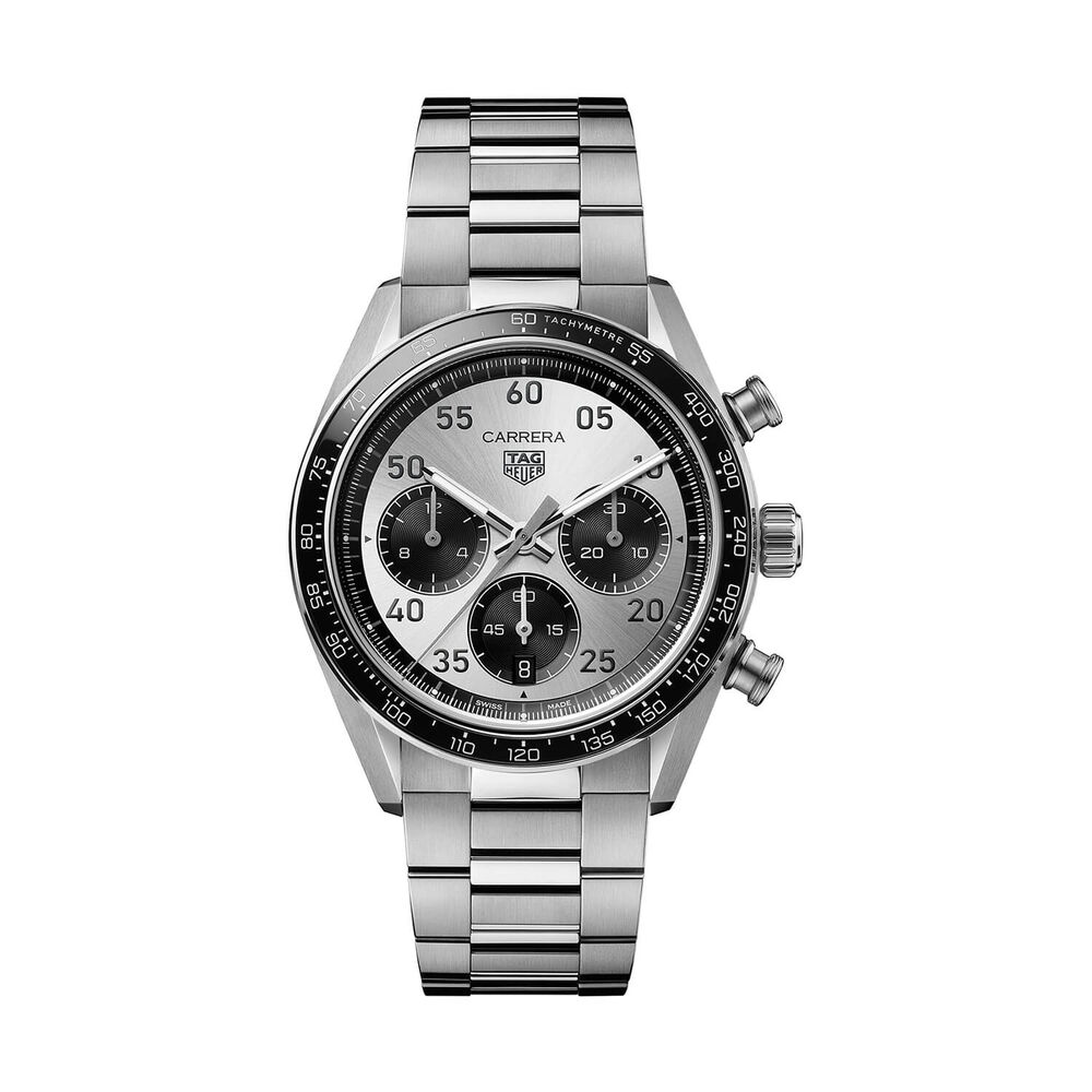 TAG Heuer Carrera Chronograph Sport 42mm Silver Dial Steel Bracelet Watch