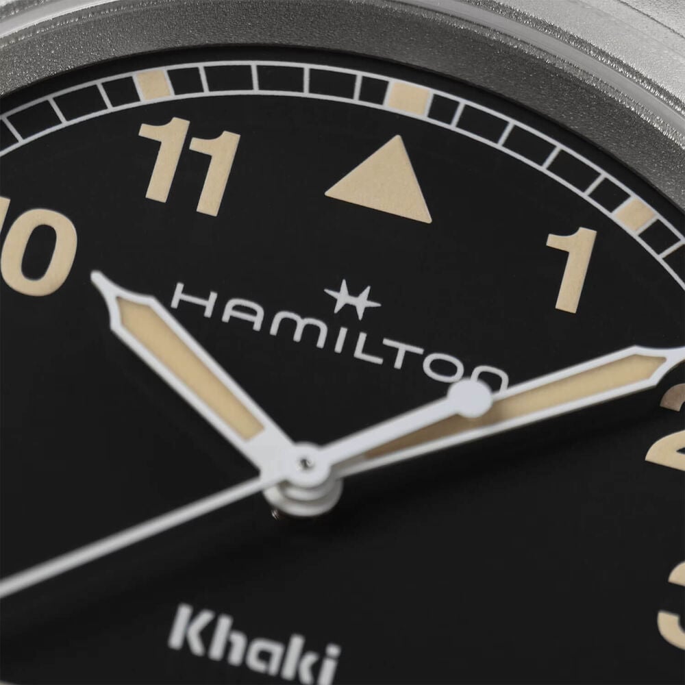 Hamilton Khaki Fields Quartz 38mm Black Dial Steel Bracelet Watch
