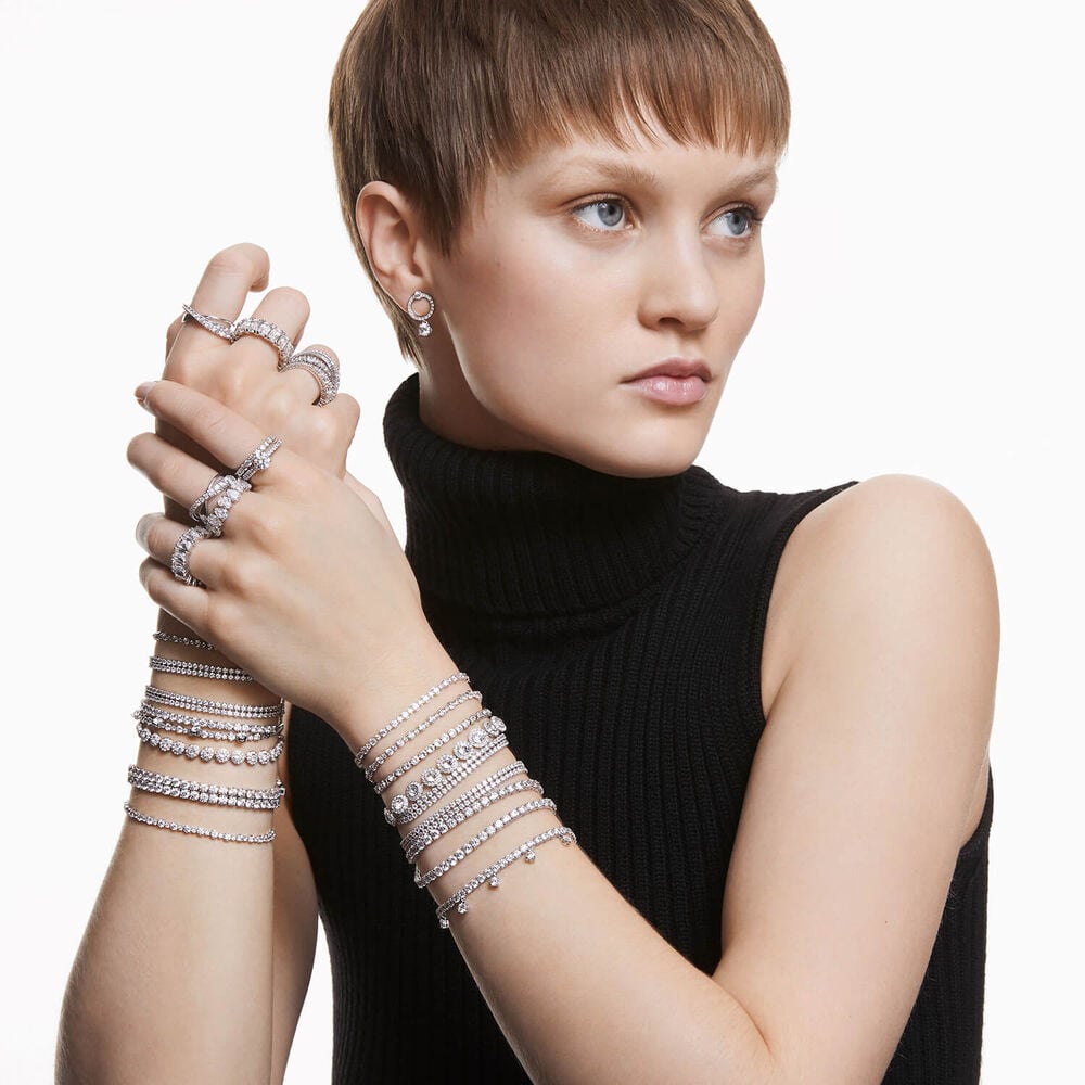 Swarovski Crystal Angelic Rhoidum Plated Halo Bracelet