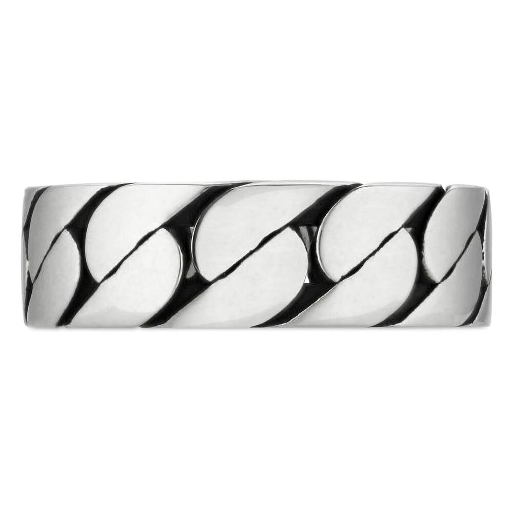 Gucci Interlocking Sterling Silver 6mm Band Ring (UK Size T-U)