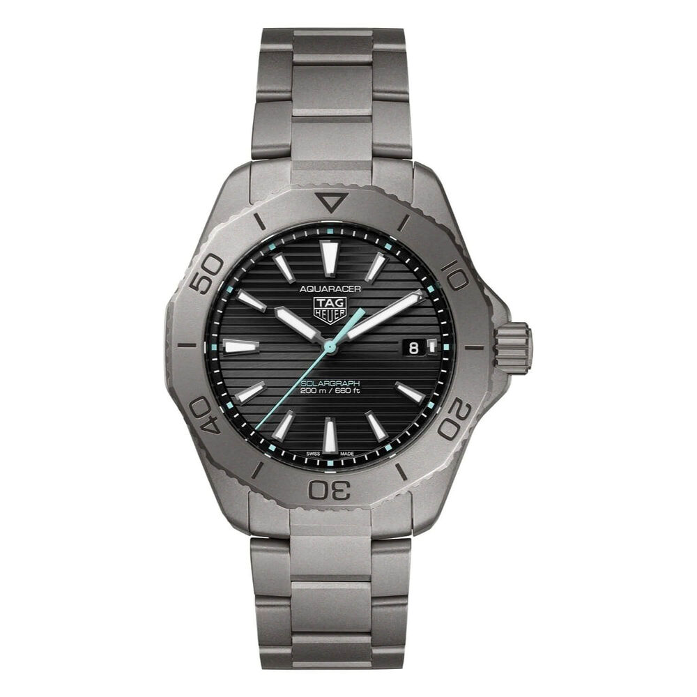 TAG Heuer Aquaracer Professional 200 Solargraph 40mm Black Dial Titanium Bracelet Watch