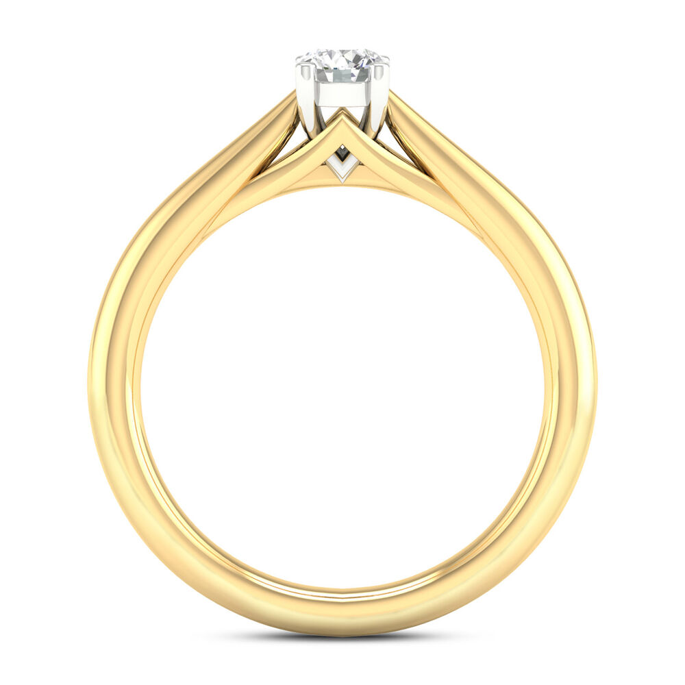 18ct Yellow Gold 0.25ct Round Diamond Orchid Setting Ring image number 2
