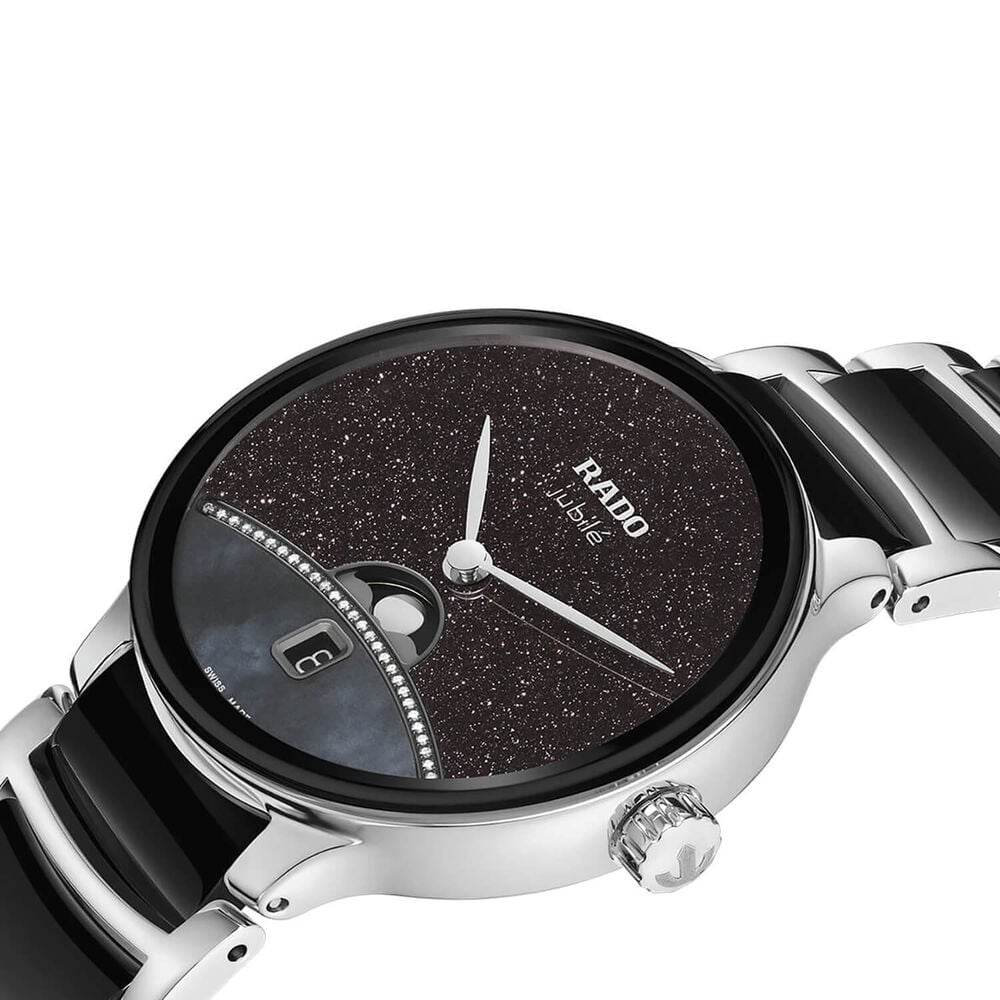 Rado Centrix Moonphase Limited Edition 35mm Black Dial Ceramic Bracelet Watch