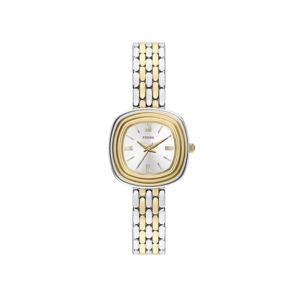 Fossil Emerson 30mm Silver Dial Two Tone Steel Bracelet Watch
