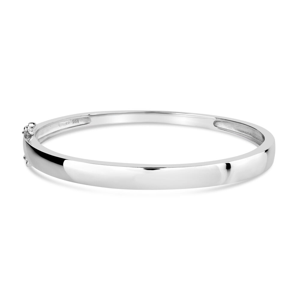 Sterling Silver Wide Court Bangle image number 0