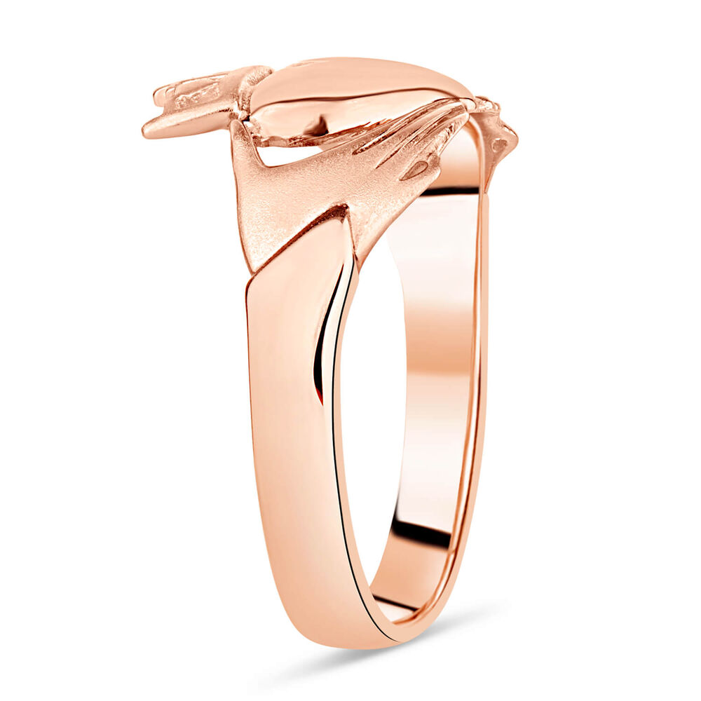 10ct Rose Gold Simple Ladies Claddagh Ring image number 3