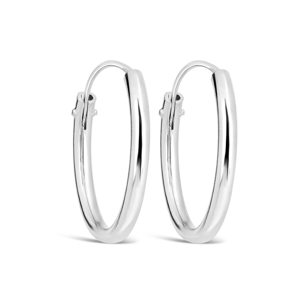 Sterling Silver Medium Hoop Earrings image number 0