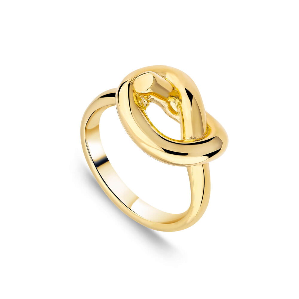 Yellow Gold Plated Sterling Silver Love Knot Ring