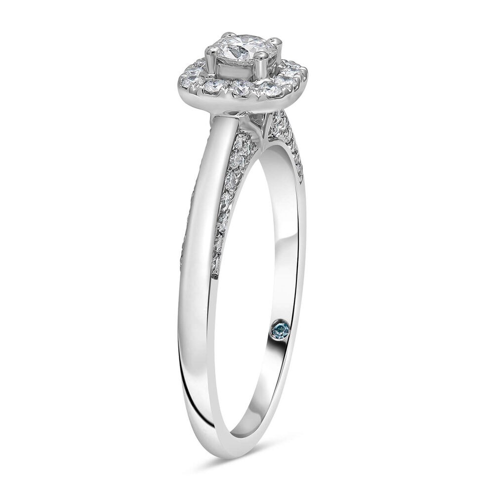 Kathy De Stafford 18ct White Gold 'Anjelica' Square Set Halo & Pave Diamond Bridge 0.50ct Ring image number 3