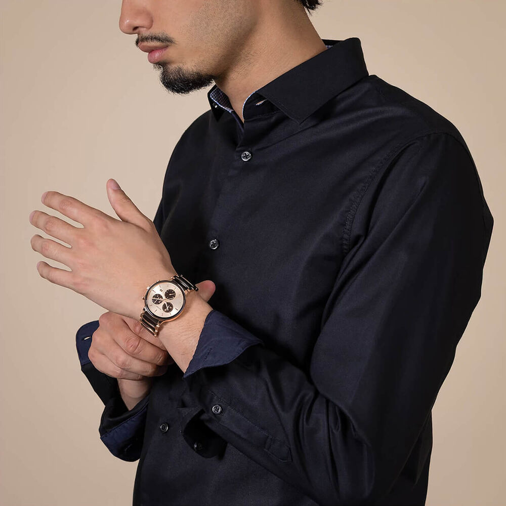 Rado Centrix Chronograph 41mm Rose Gold Dial Steel & Ceramic Bracelet Watch image number 5