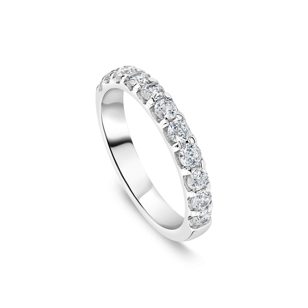 18ct White Gold 3mm 0.75ct Diamond Split Claw Wedding Ring- (Special Order)