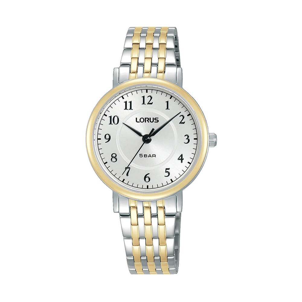 Lorus Quartz Ladies 30mm White Dial Two-Tone Steel Bracelet Watch image number 0