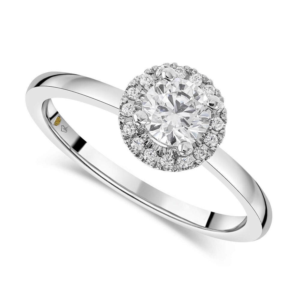 Northern Star 0.58 Round Diamond Brilliant Halo 18ct White Gold Ring image number 0