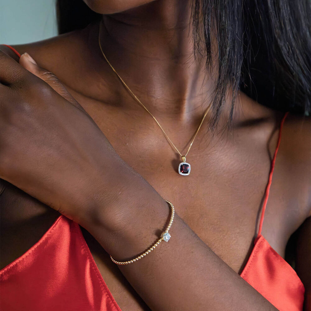 Born Granules 9ct Yellow Gold Lab Grown 1.00ct Round Diamond Beaded Bangle image number 13