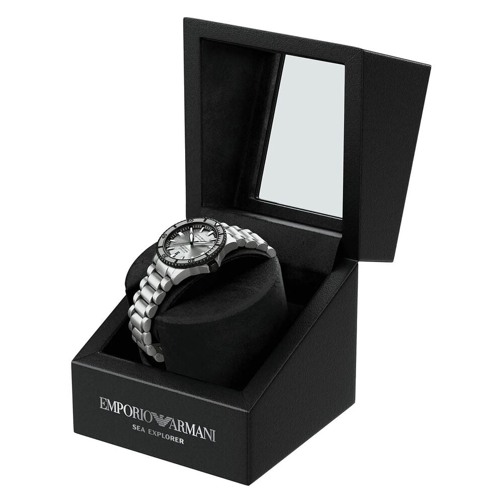 Emporio Armani Sea Explorer 42mm Grey Dial Grey Titanium Bracelet Watch