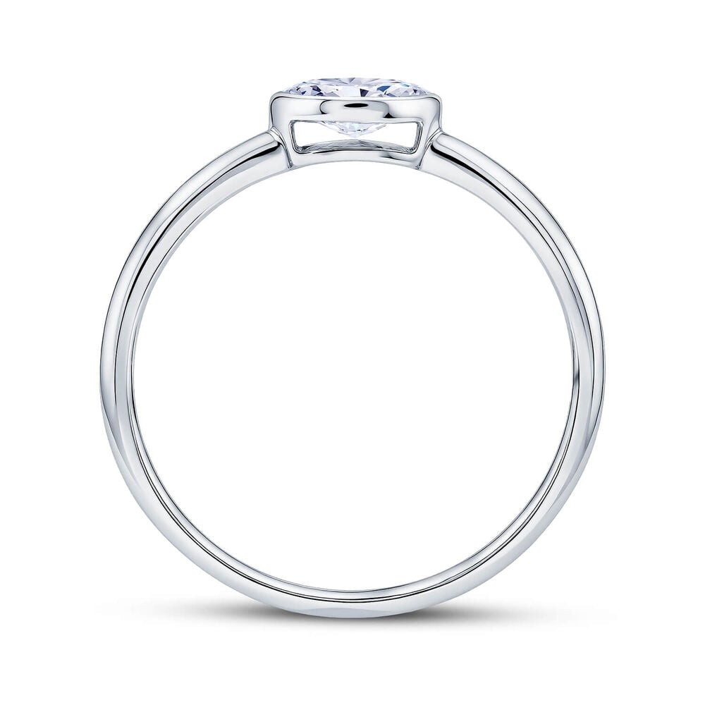 Born Contour 9ct White Gold 0.25ct Marquise Lab Grown Diamond Bezel Set Ring