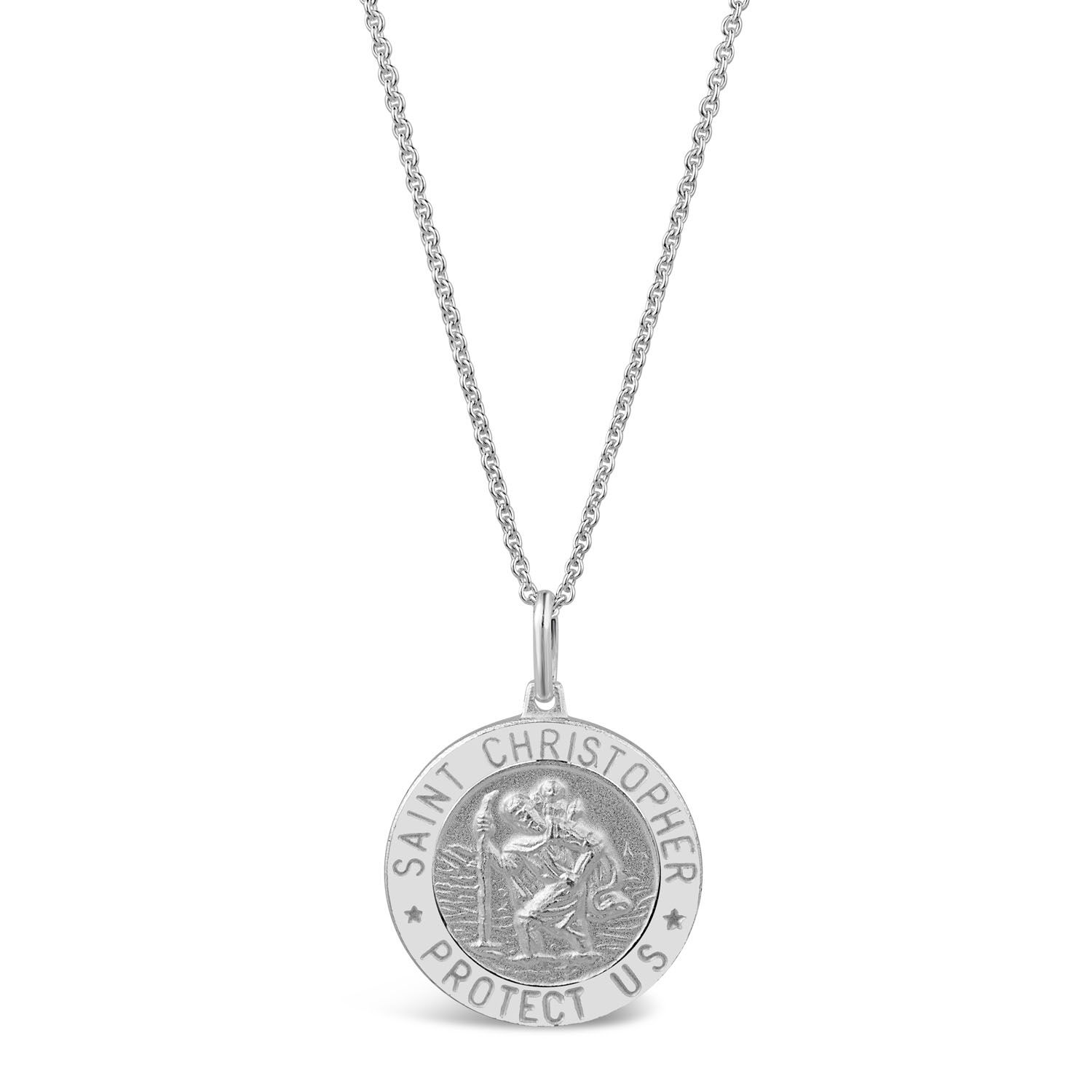 ZDaoBen St Christopher Necklace Saint Necklace St Necklace Sterling Silver Saint  Christopher Medal Necklace for Men Antique Religious Protector Talisman Necklace  Pendant | Amazon.com