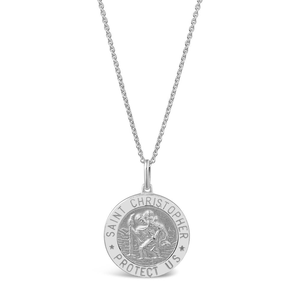 Sterling Silver St Christopher Medal (Chain Included)