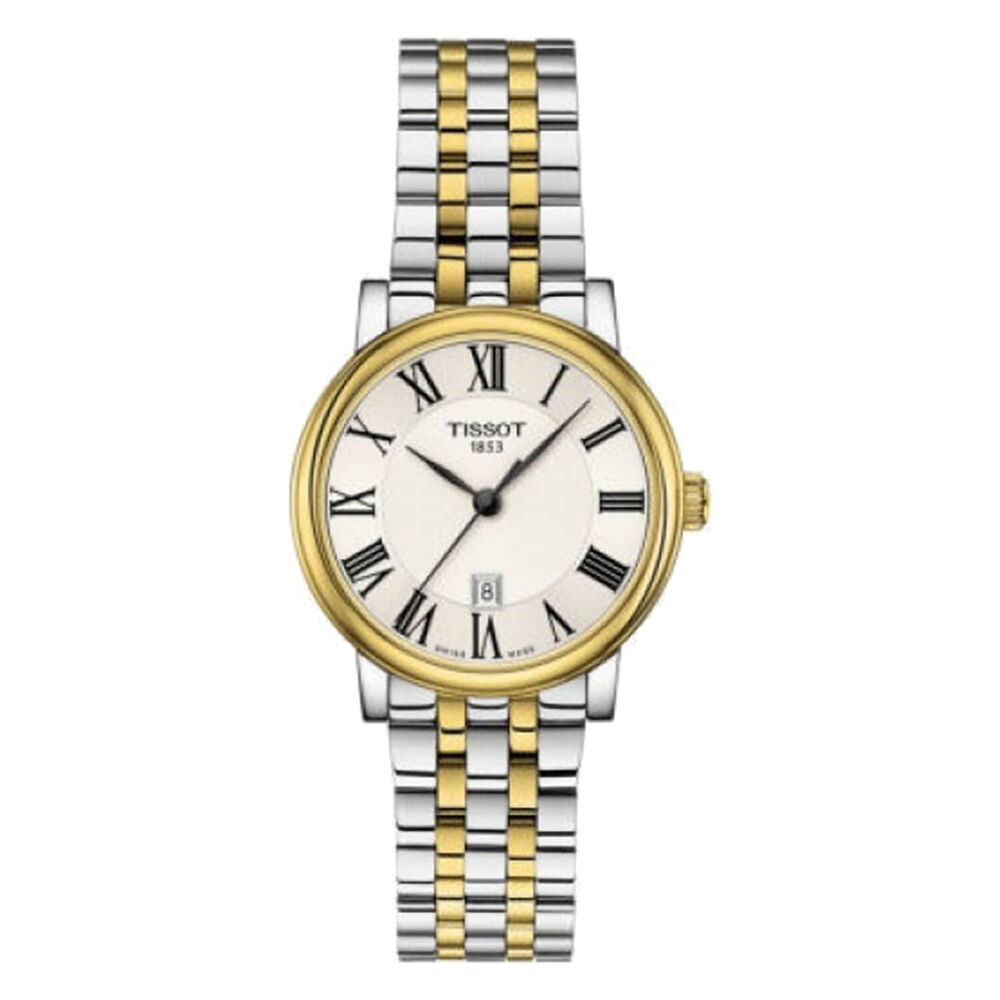 Tissot Carson 30mm Quartz White Dial PVD Case Bracelet Watch