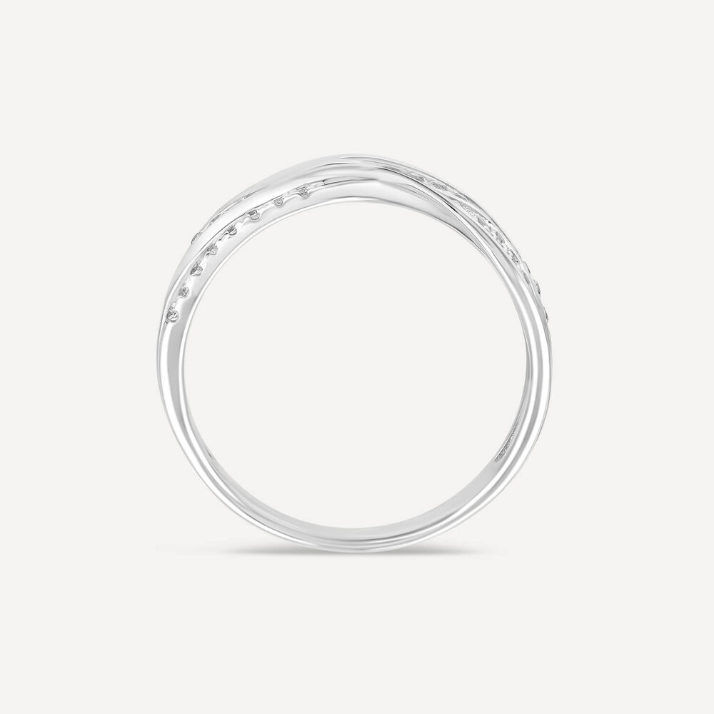 Sterling Silver 5 Strand Cubic Zirconia Set Band Ring image number 3