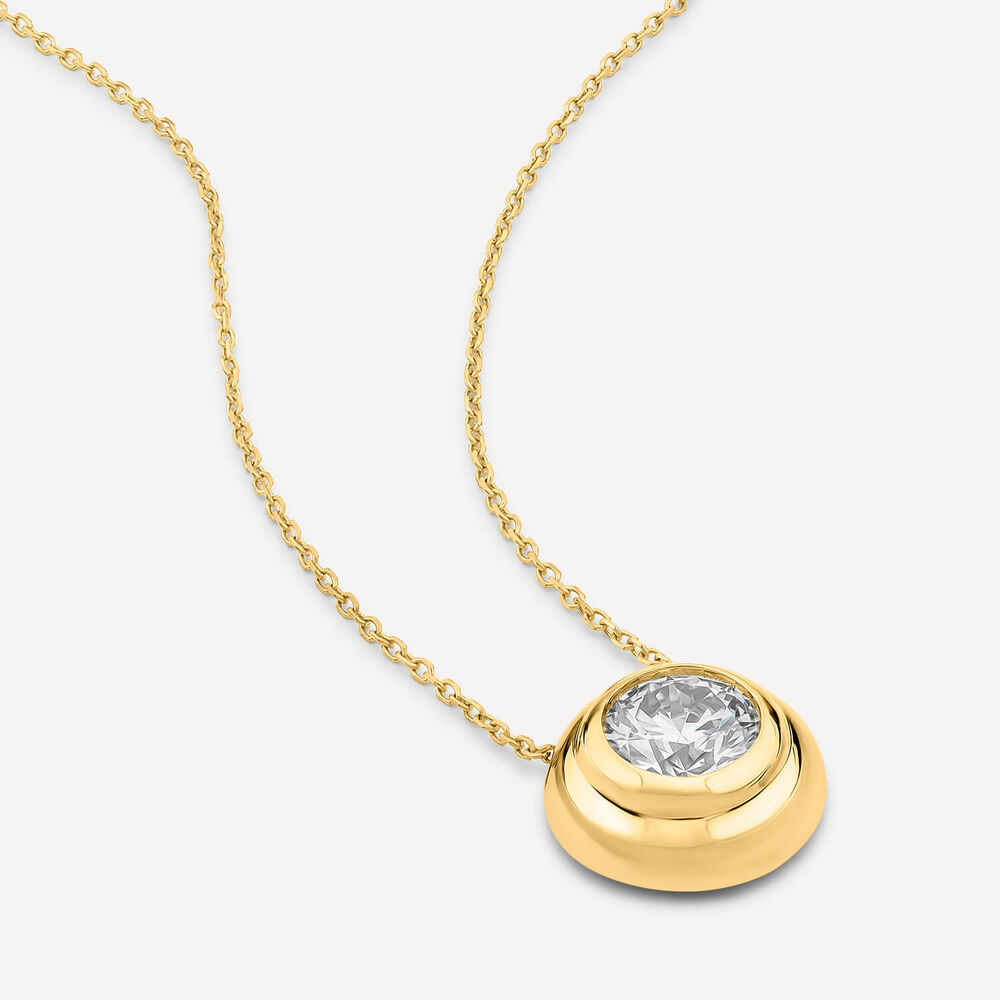 Born Orbit 9ct Yellow Gold Lab Grown 1.00ct Round Diamond Pendant