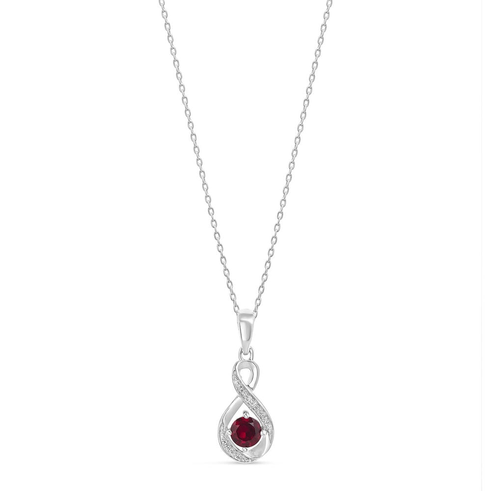 Sterling Silver and Cubic Zirconia July Birthstone Pendant (Chain Included) image number 0