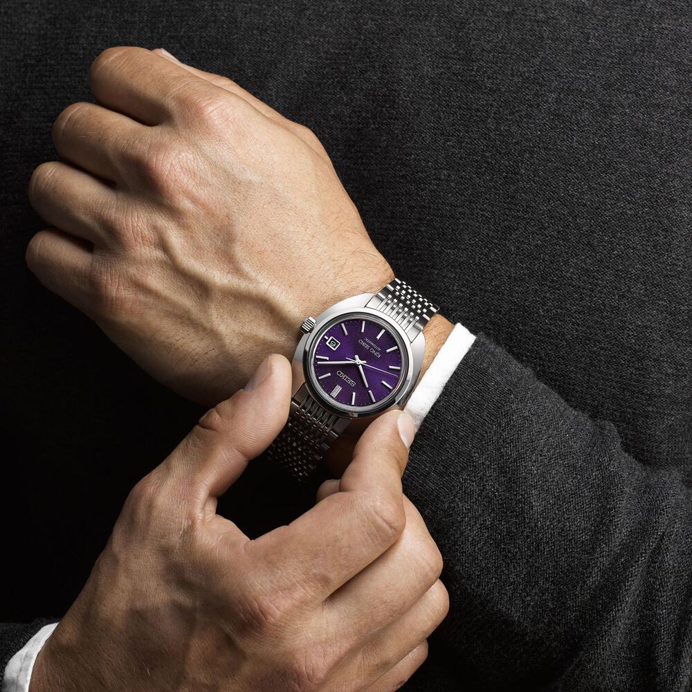 King Seiko ‘Edo Purple’ 6L 1969 Re-Interpretation 39.4mm Stainless Steel Bracelet Watch image number 6