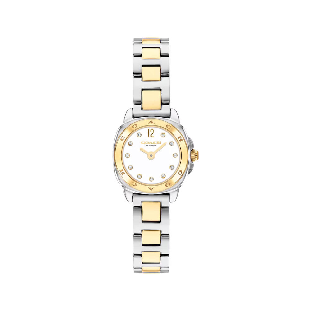 Coach Kitt 21mm White Dial Two Tone Stainless Steel Bracelet Watch
