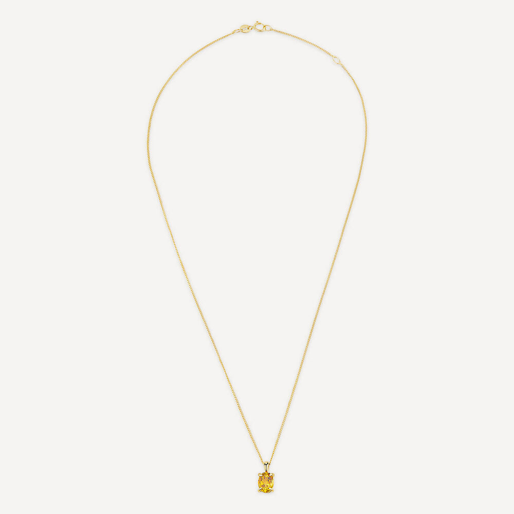 9ct Yellow Gold Oval Citrine Pendant image number 2