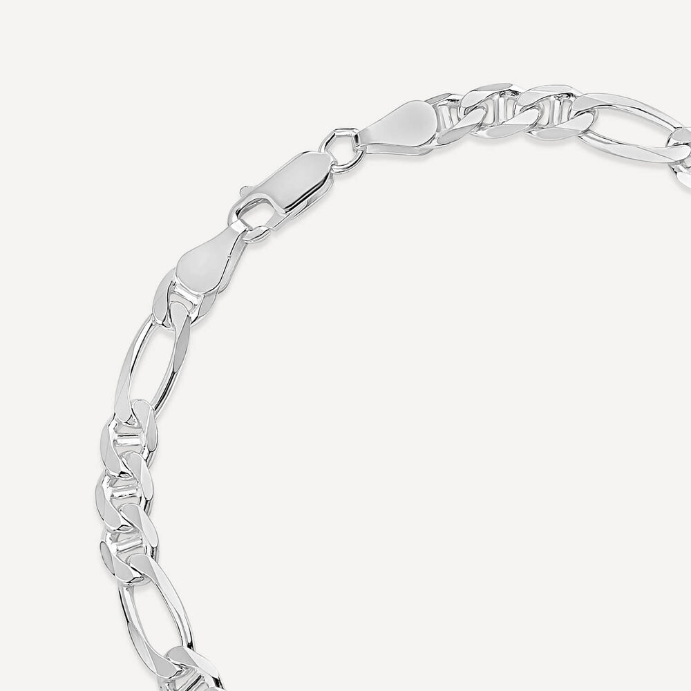 Sterling Silver Figaro Men's Bracelet image number 4